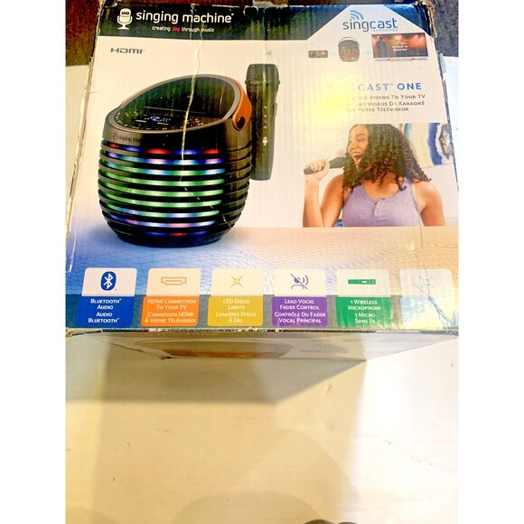 Singing Machine SingCast One  w/Wireless Microphone- Black (SEE PHOTOS) - Picture 2 of 13